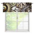 Steampunk Metallic Gears Print Window Valance