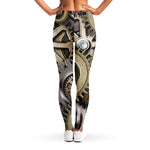 Steampunk Metallic Gears Print Women's Leggings