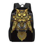 Steampunk Owl Print 17 Inch Backpack