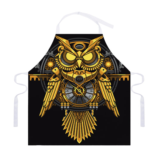 Steampunk Owl Print Adjustable Apron