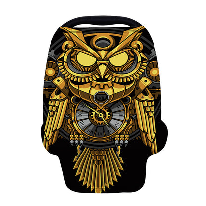 Steampunk Owl Print Baby Seat Cover