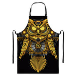 Steampunk Owl Print Bib Apron With Pocket