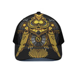 Steampunk Owl Print Black Mesh Trucker Cap
