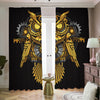 Steampunk Owl Print Blackout Pencil Pleat Curtains