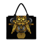 Steampunk Owl Print Canvas Tote Bag