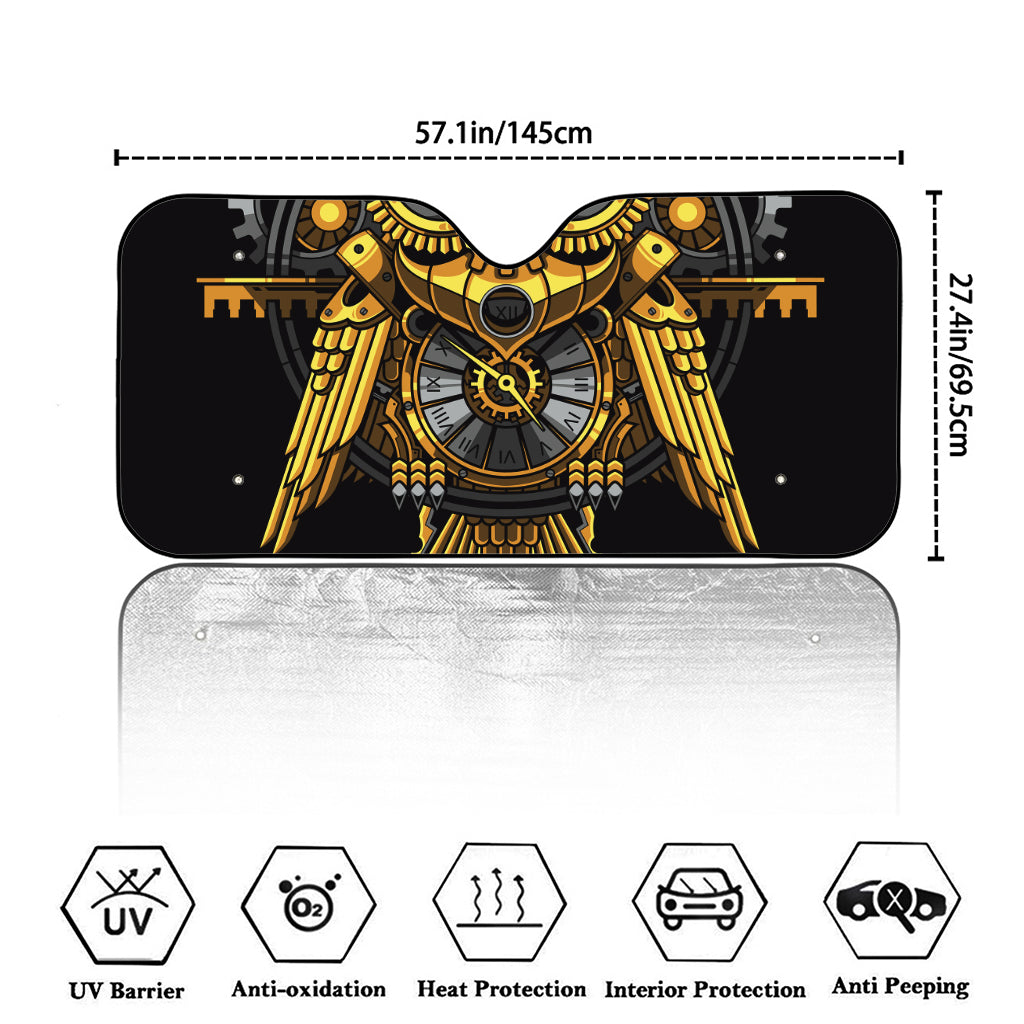 Steampunk Owl Print Car Windshield Sun Shade