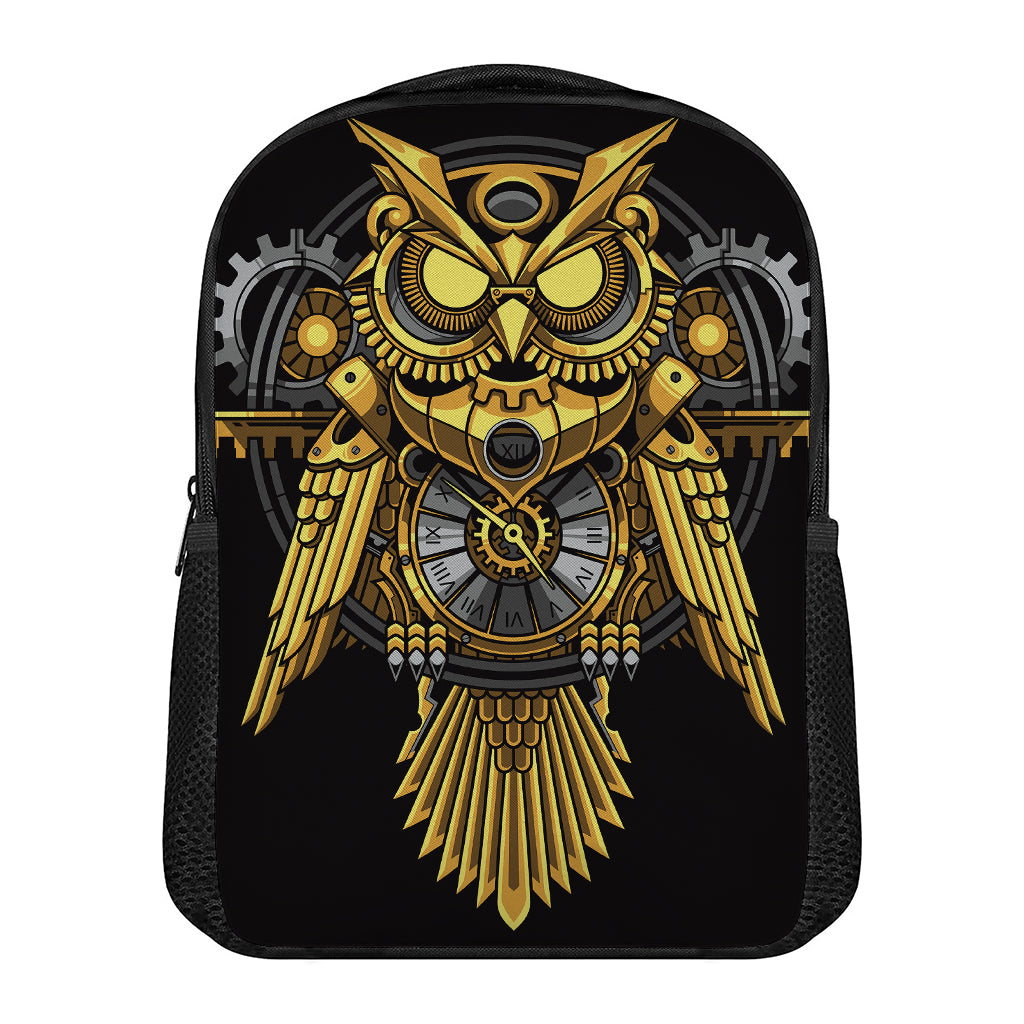 Steampunk Owl Print Casual Backpack