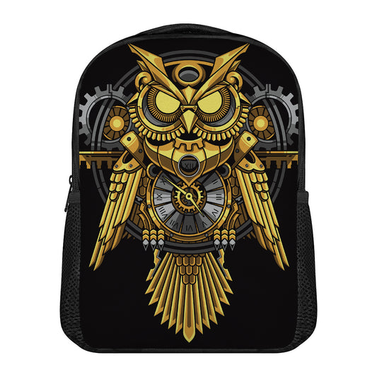 Steampunk Owl Print Casual Backpack