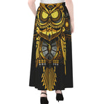 Steampunk Owl Print Chiffon Maxi Skirt