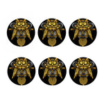 Steampunk Owl Print Coaster Set