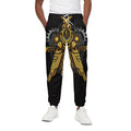 Steampunk Owl Print Cotton Sweatpants