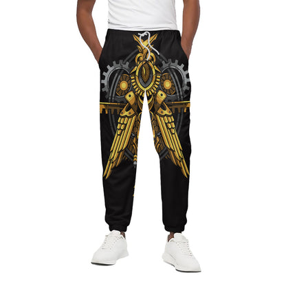 Steampunk Owl Print Cotton Pants