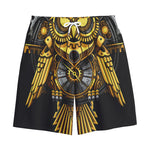 Steampunk Owl Print Cotton Shorts