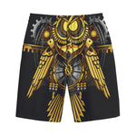 Steampunk Owl Print Cotton Shorts