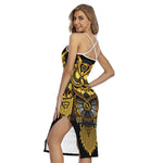 Steampunk Owl Print Cross Back Cami Dress