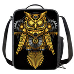 Steampunk Owl Print Crossbody Lunch Bag