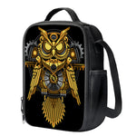 Steampunk Owl Print Crossbody Lunch Bag