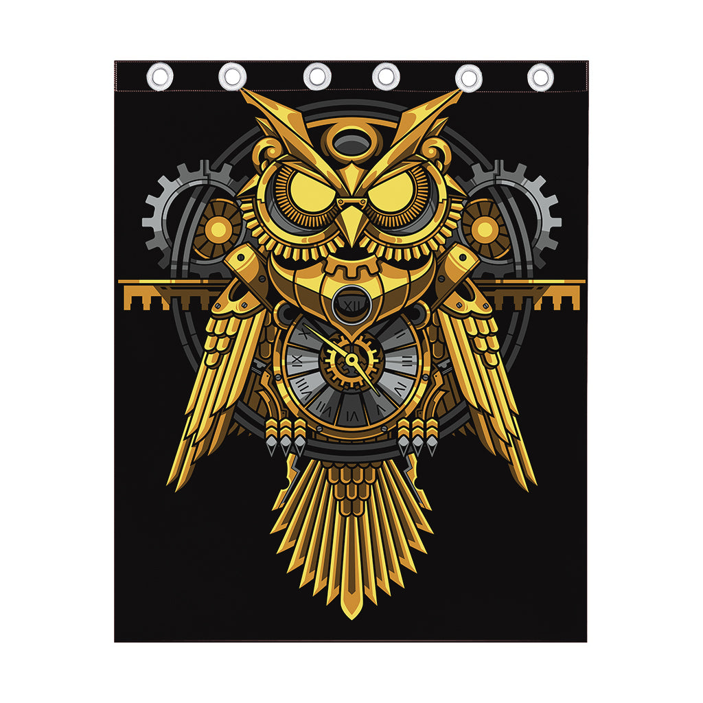 Steampunk Owl Print Curtain