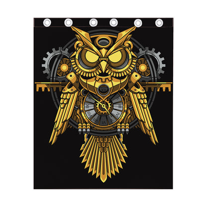 Steampunk Owl Print Curtain