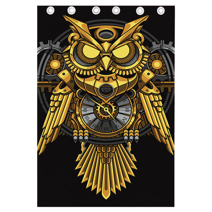 Steampunk Owl Print Curtain