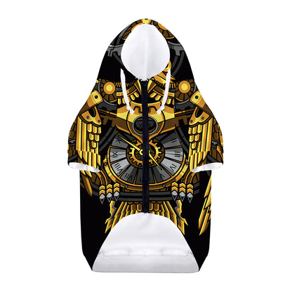 Steampunk Owl Print Dog Zip Up Hoodie