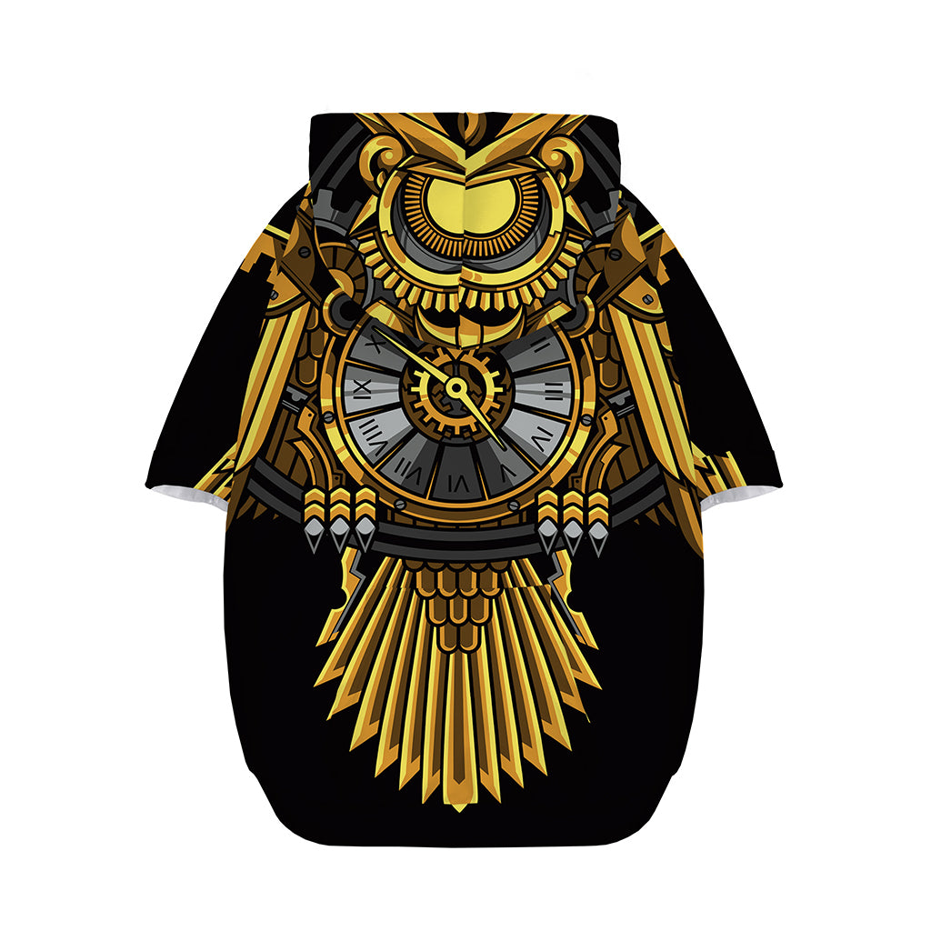 Steampunk Owl Print Dog Zip Up Hoodie