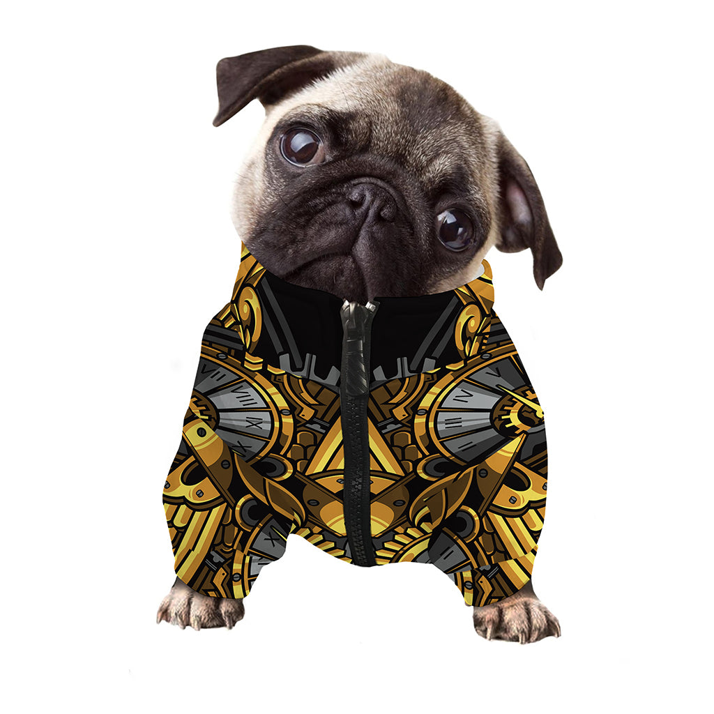 Steampunk Owl Print Dog Zip Up Jacket