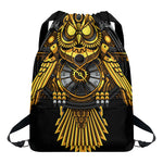 Steampunk Owl Print Drawstring Backpack