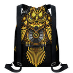 Steampunk Owl Print Drawstring Backpack