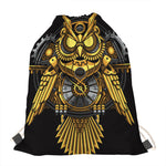 Steampunk Owl Print Drawstring Bag