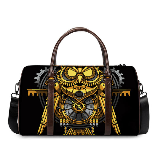 Steampunk Owl Print Duffle Bag