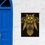 Steampunk Owl Print Garden Flag