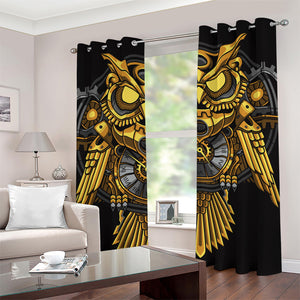 Steampunk Owl Print Grommet Curtains