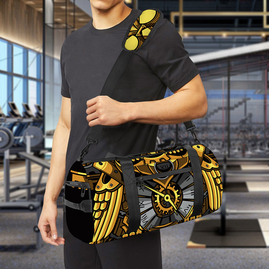 Steampunk Owl Print Gym Bag