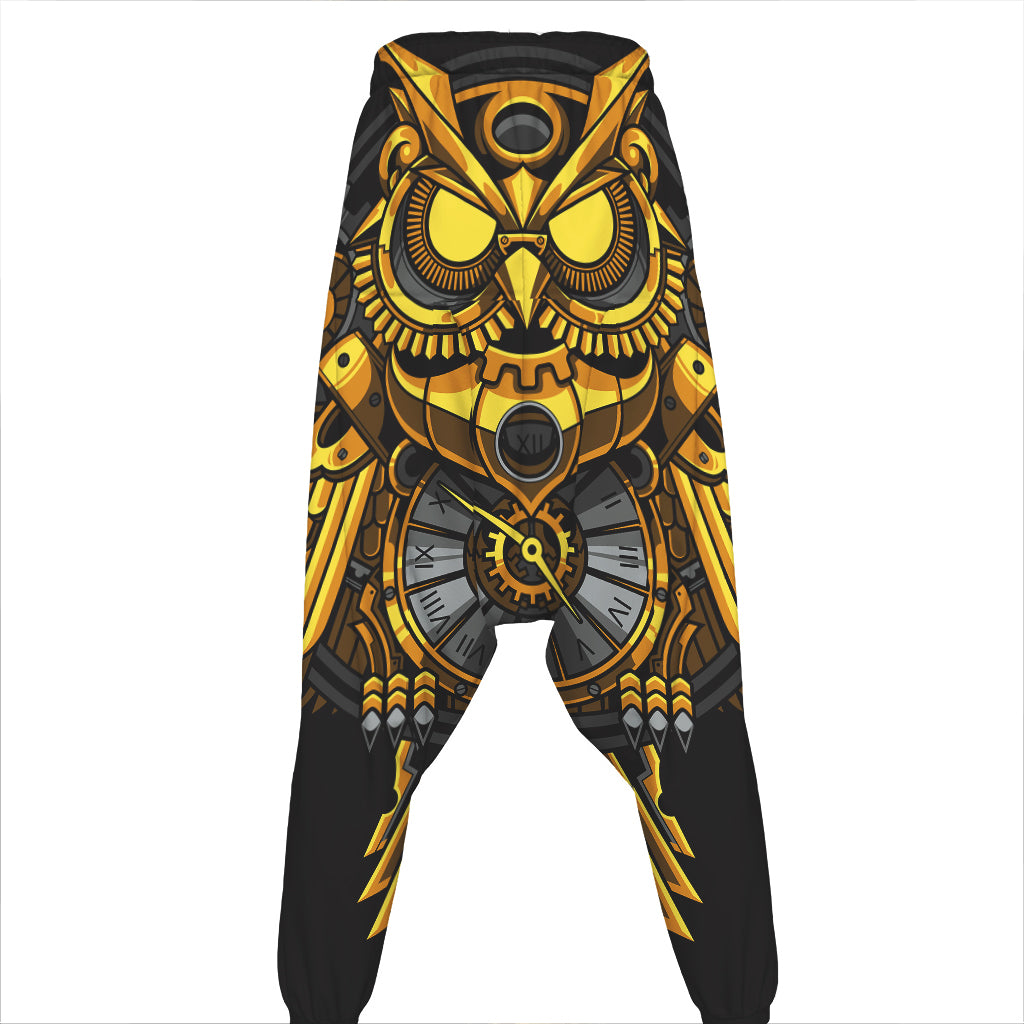 Steampunk Owl Print Hammer Pants