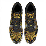 Steampunk Owl Print High Top Leather Sneakers