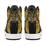 Steampunk Owl Print High Top Leather Sneakers