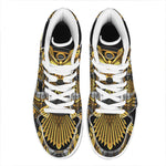 Steampunk Owl Print High Top Leather Sneakers