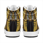 Steampunk Owl Print High Top Leather Sneakers