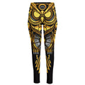 Steampunk Owl Print High-Waisted Pocket Leggings