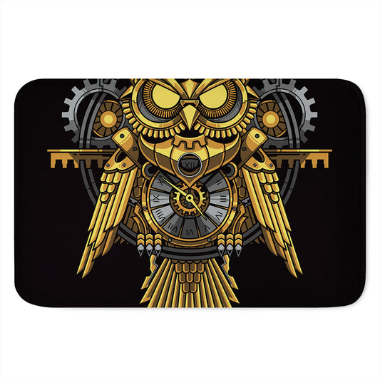 Steampunk Owl Print Indoor Door Mat