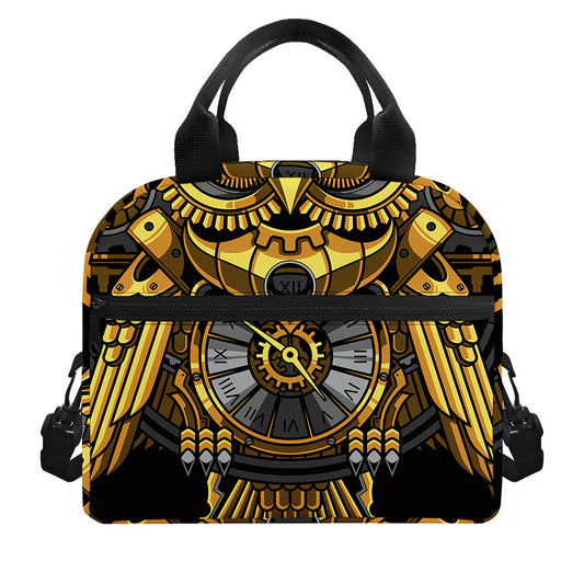 Steampunk Owl Print Insulated Lunch Bag