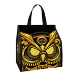 Steampunk Owl Print Insulated Lunch Tote