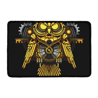 Steampunk Owl Print Kitchen Mat