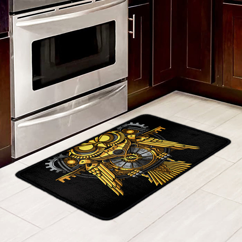 Steampunk Owl Print Kitchen Mat