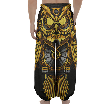 Steampunk Owl Print Lantern Pants