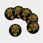 Steampunk Owl Print Leather Coaster Set