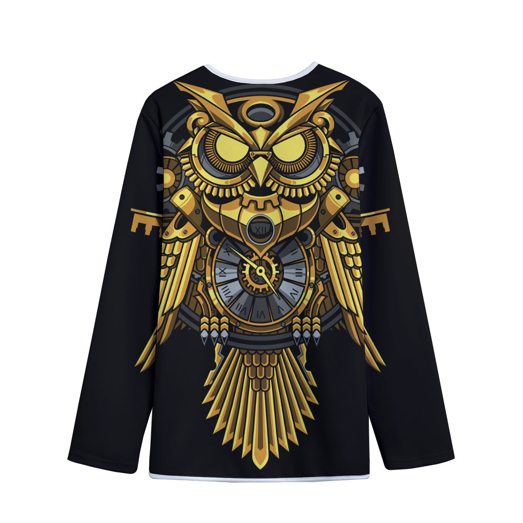 Steampunk Owl Print Long Sleeve Short Coat