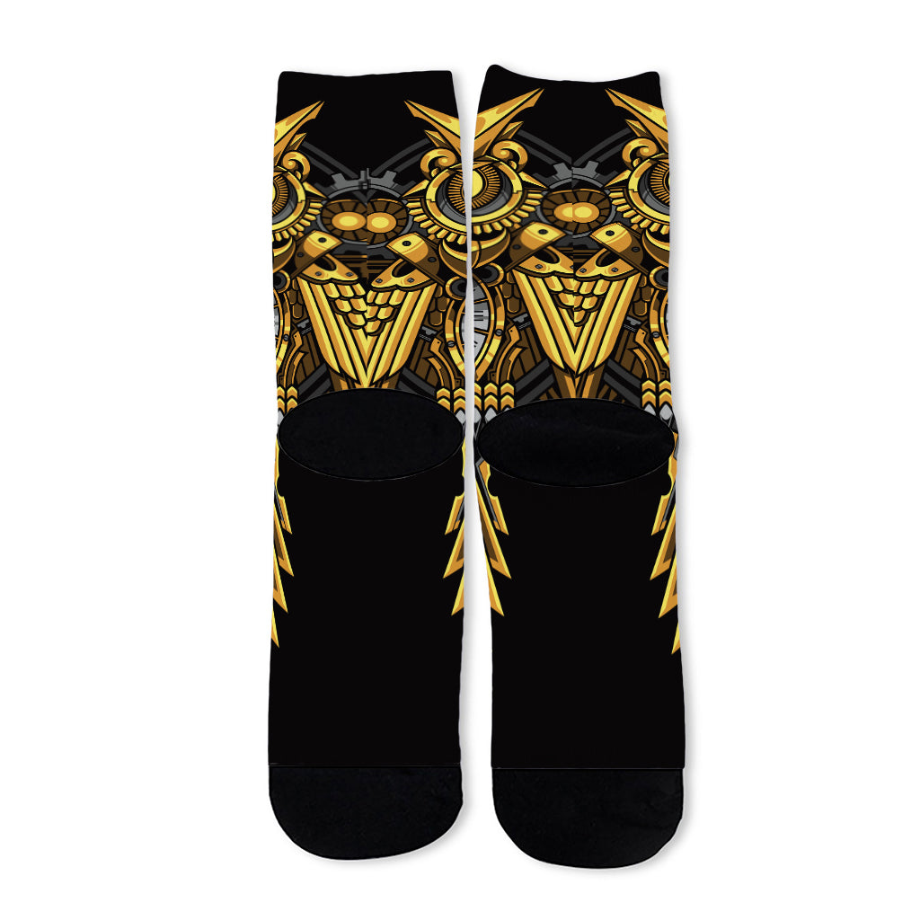 Steampunk Owl Print Long Socks