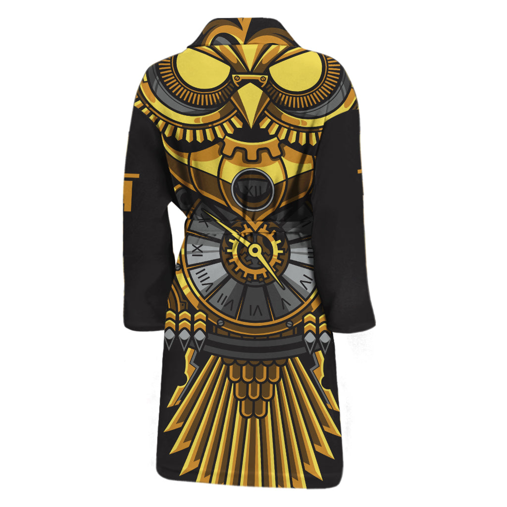 Steampunk Owl Print Men's Bathrobe